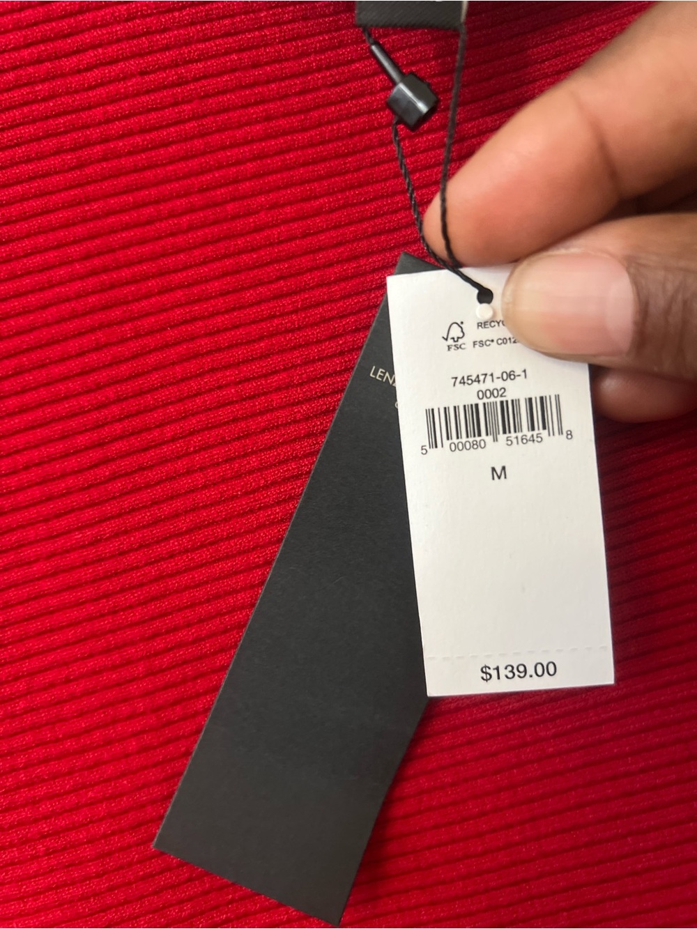 Banana Republic Red Long-Sleeve Knit Boatneck Dress - Picture 3 of 3